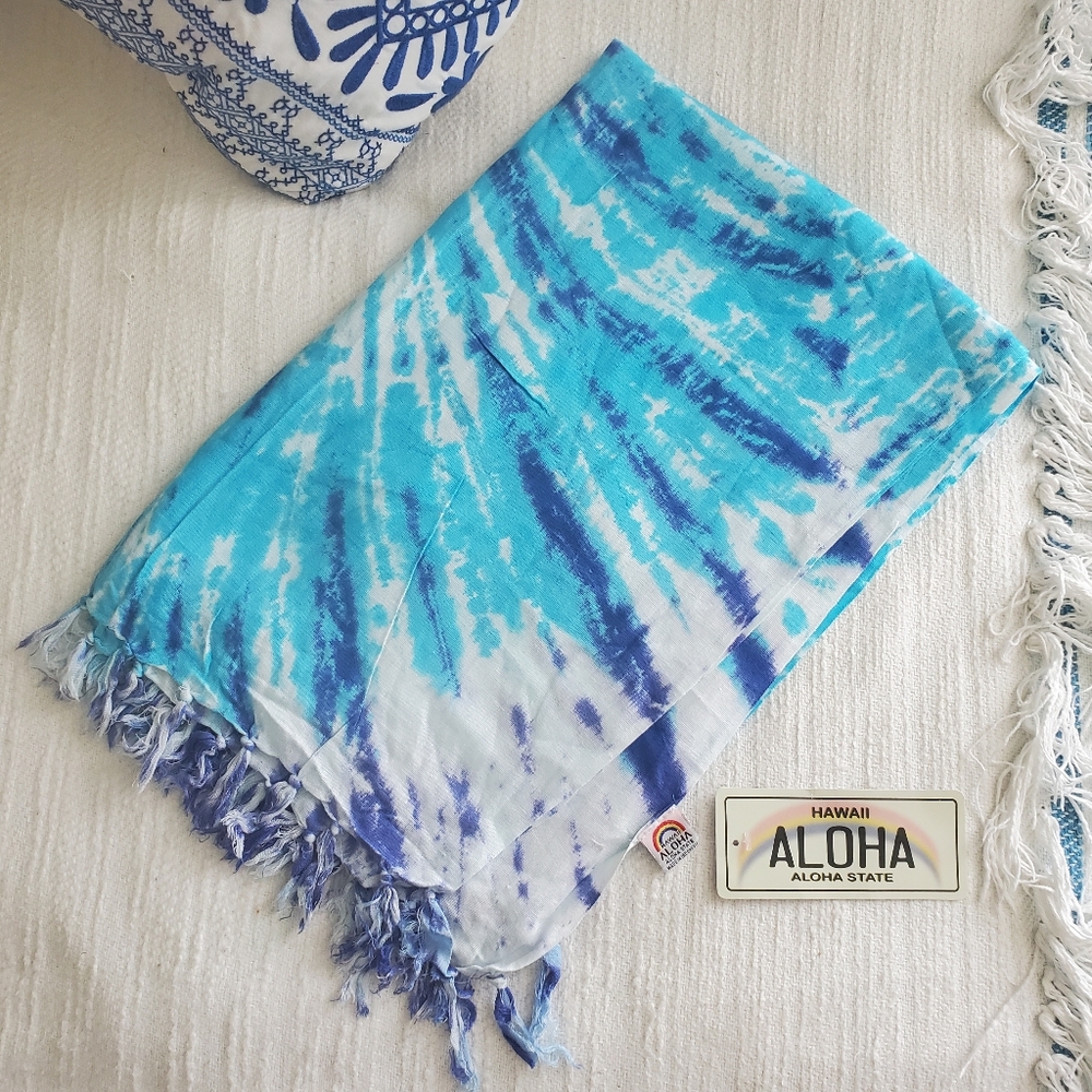 Long Sarong light blue to dark blues NWT